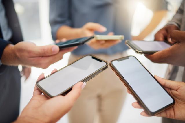 People using phones